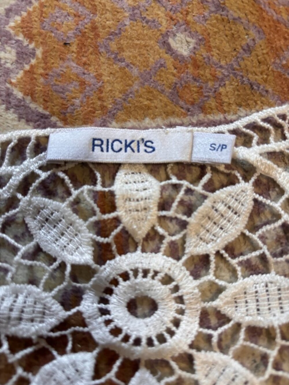 Vintage Boho Ivory Crochet Lace Tunic Top Sheer Embroidered Festival - Picture 3 of 5